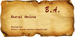 Burai Anina névjegykártya